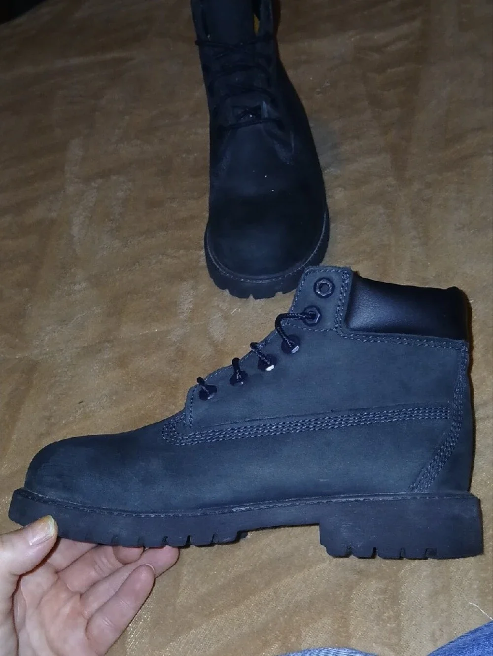Timberland Youth Black 6 Inch Premium Waterproof Boots Sz: 2.5